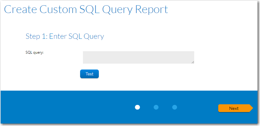 Enter SQL Query Panel